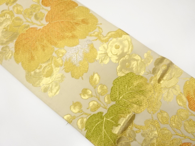 JAPANESE KIMONO / ANTIQUE FUKURO OBI / SILK / WOVEN PAULOWNIA